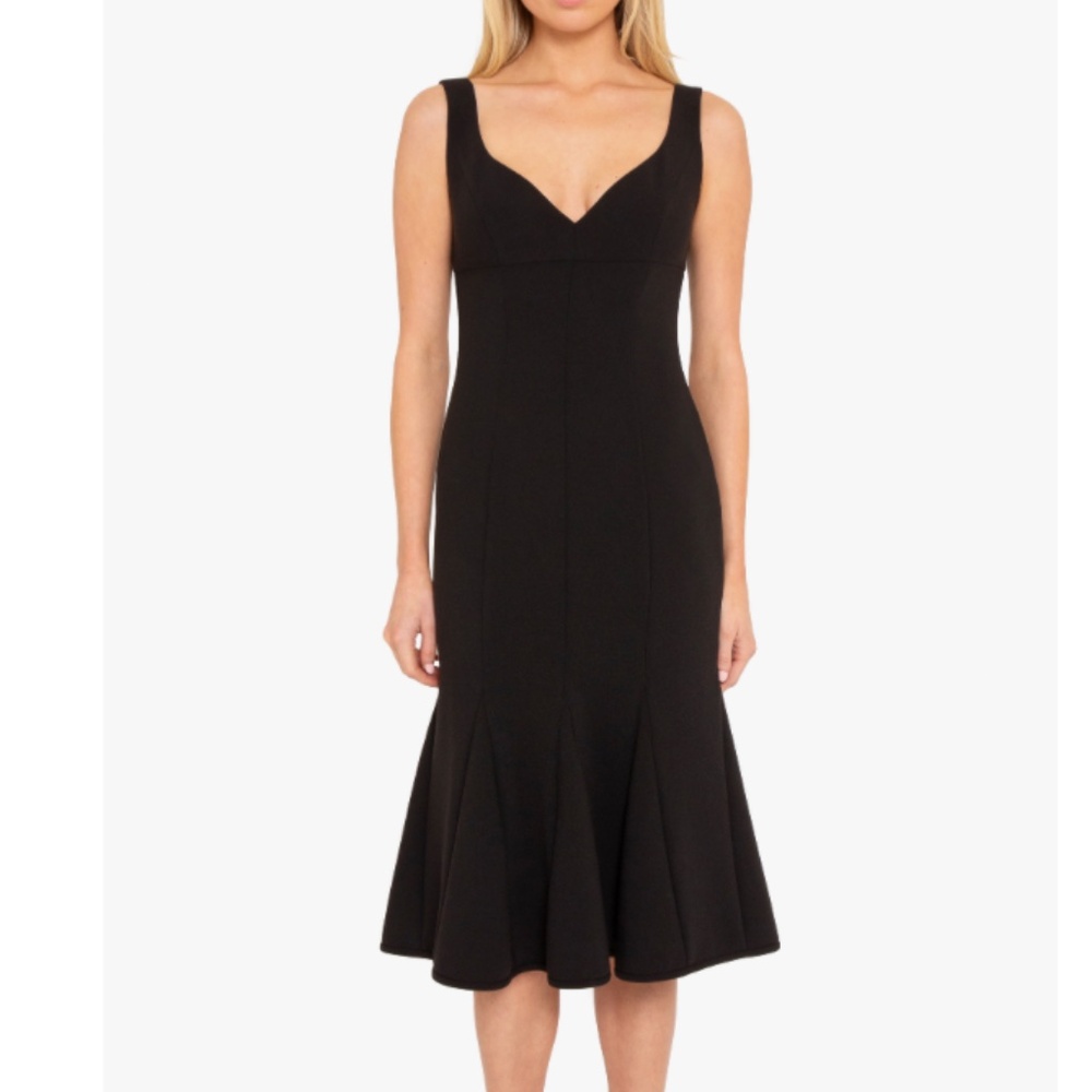 Black Halo  Ashlyn Crepe Sweetheart Midi-Dress